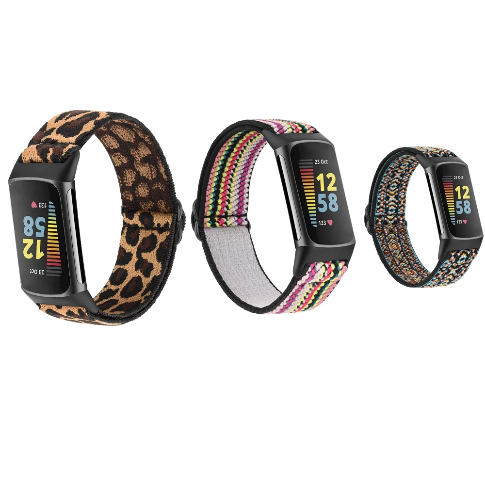 

Nylon Elastic Loop Bracelet Band for Fitbit Charge 5 Breathable Woven Sport Watch WristStrap For Fitbit Charge5 Correa Accessory