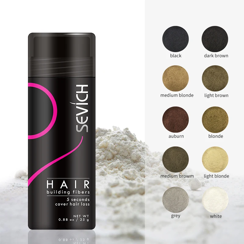 Sevich 3 pz/lotto polvere di fibra per capelli + Spray per lo Styling dei capelli + pompa per applicatore di ugelli cheratina per la costruzione dei capelli fibra in polvere prodotto per la perdita dei capelli
