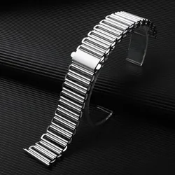 Vintage Stainless Steel Quick Release Watchband Bracelet - High Quality Universal Design - 22mm (Silver)