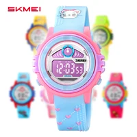 SKMEI Cute Cartoon LED Light Stopwatch Children Watch 50m Waterproof Kids Digital Wristwatches For Boys Girls Clock Alarm Clock