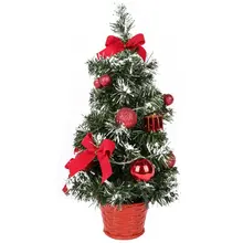 

Tabletop LED Light Potted Artificial Christmas Tree Ornament Desktop Christmas Tree Hanging Decoration Pine Tree