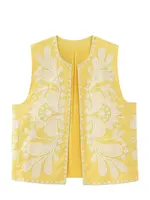 HH Women Floral Embroidered Vest Top Summer Casual Vintage Y2k Cardigan Waistcoat Woman Chic Loose Outerwear Vsets - Image 6
