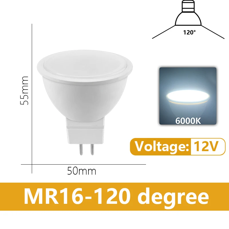 ตัวเลือกสินค้า หลอดไฟ LED GU5.3 12V ประหยัดพลังงาน