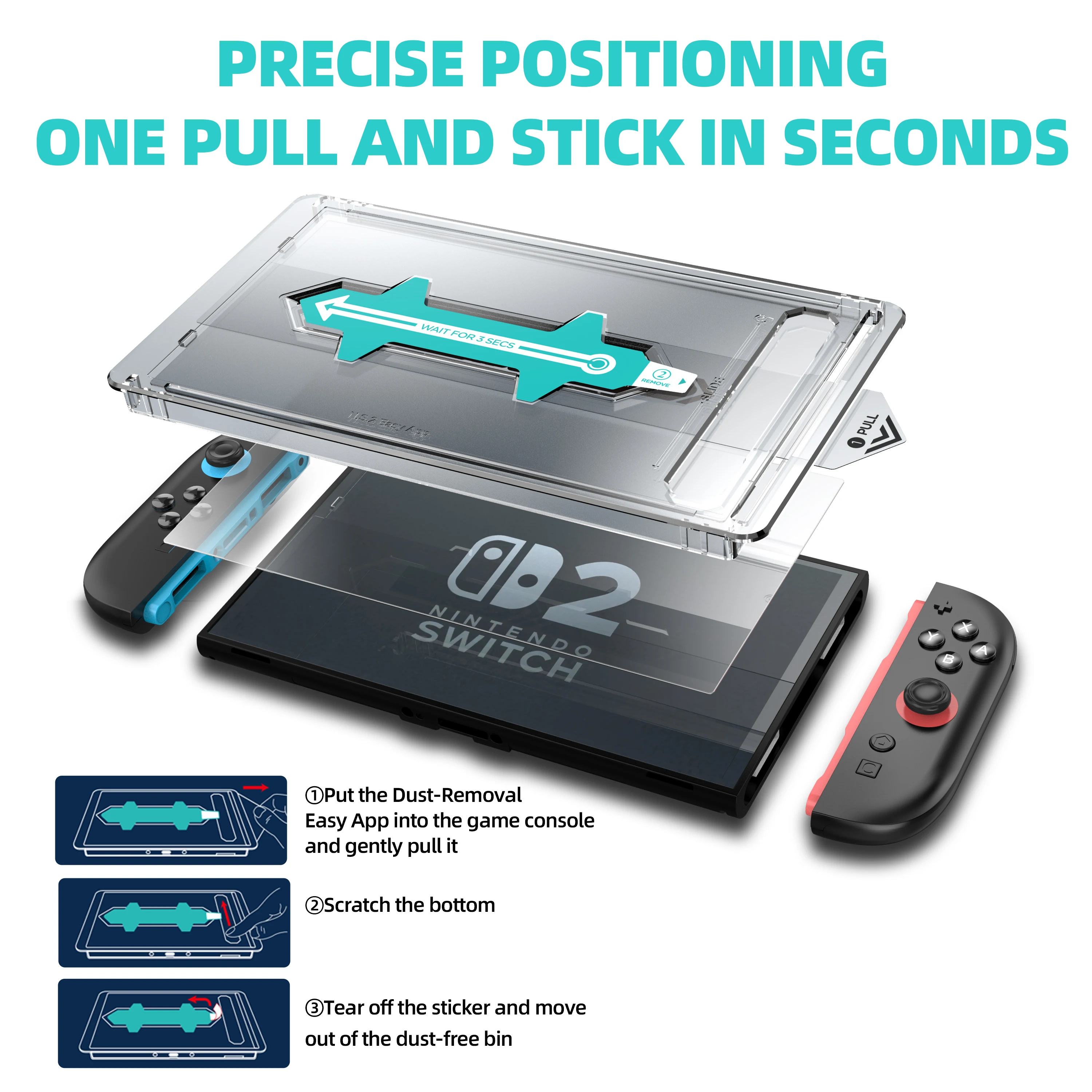 2pcs Screen Protector Align for Nintend Switch 2 9H Tempered Glass Easy Installation Kit Anti-Scratch Protection Accessories