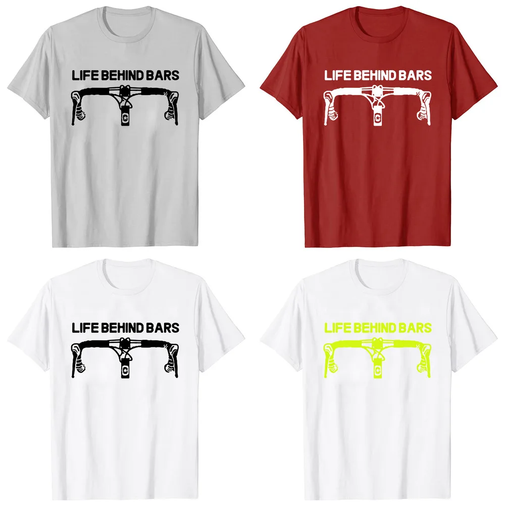 Vita dietro le sbarre Magliette Divertenti detti sulla bicicletta Triathlon Ciclismo Mountain Bike T-shirt T-shirt da uomo di design alla moda in cotone_voghion.com