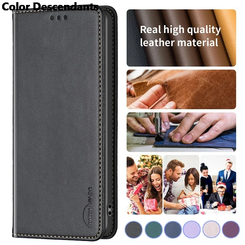 Wallet Slot Magnetic Flip Leather Case - Premium Protective Cover with Card Holder
