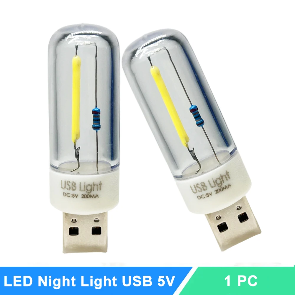 

5V Mini LED Night Light USB Plug & Play Portable Camping Lamp 1W Warm White Eye Protection Reading Light Notebook Power Bank