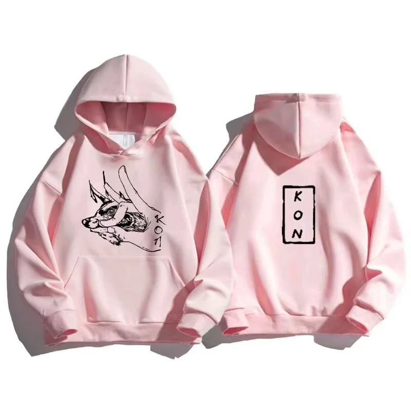 Anime-Inspired Fox Devil Graphic Hoodie - Unisex Casual Sweatshirt, Harajuku Streetwear Style