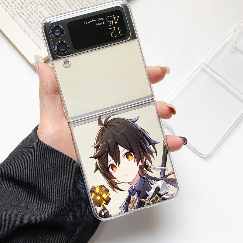 Clear Hard PC Shell Phone Case with Genshin Impact Design - Durable Bumper Cover