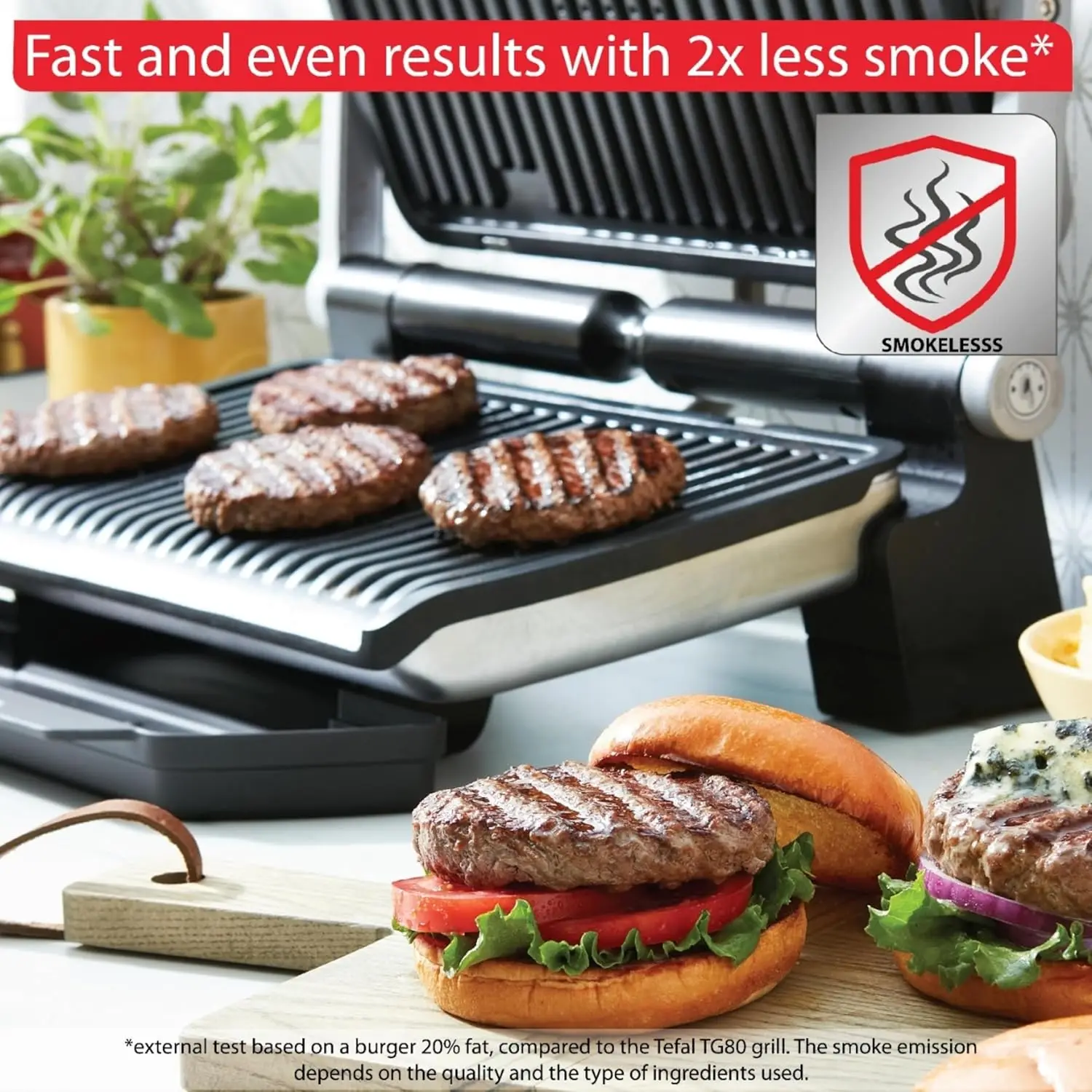Electric Grill, OptiGrill Stainless Steel XL 6 Servings 9 Intelligent Automatic Cooking Modes 1800 Watts Nonstick Removab 5