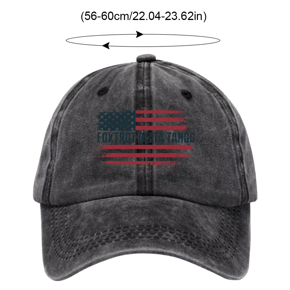 Distressed Baseball Cap Breathable Washed Cotton Trucker Hat Comfortable Unisex Golf Hat Foxtrot Delta Tango for Men Women