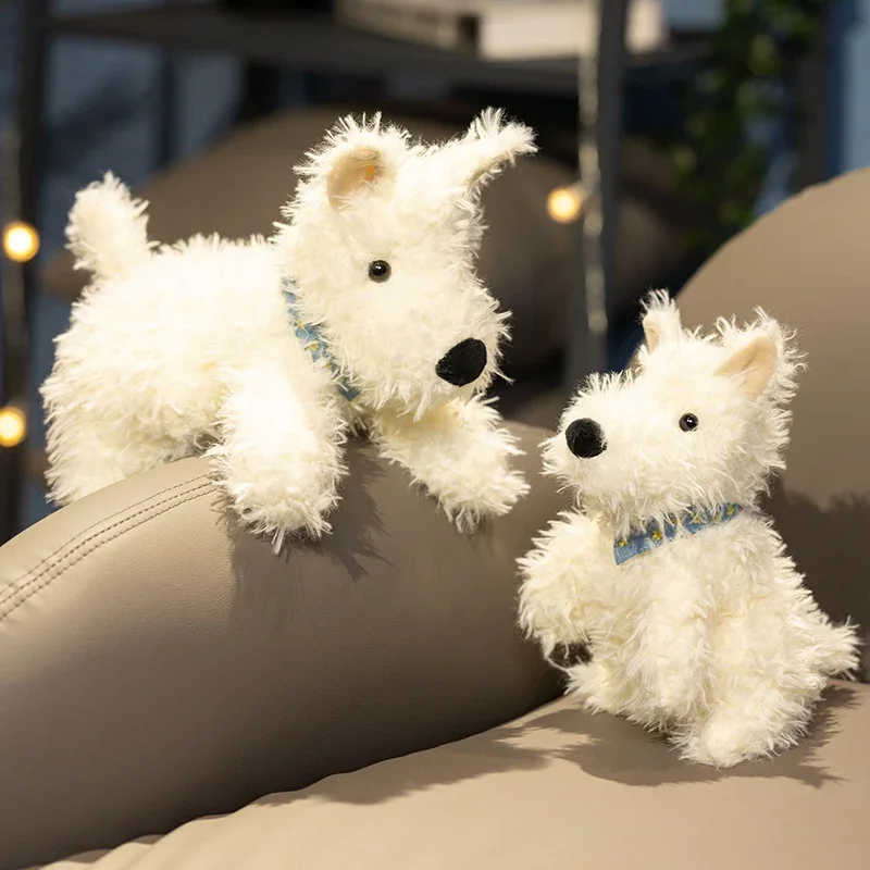 Hot 1Pc 20/24cm Lovely West Highland White Terrier Plush Toy Kawaii Scarf Dog Dolls Western Highland Dog Plushie Toy Nice Gift