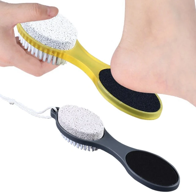 Handle Pumice Stone Foot Brush Scrubber Feet Exfoliating Dead Skin Remover  Natural Bristle Massage Brush Pedicure Tool - AliExpress