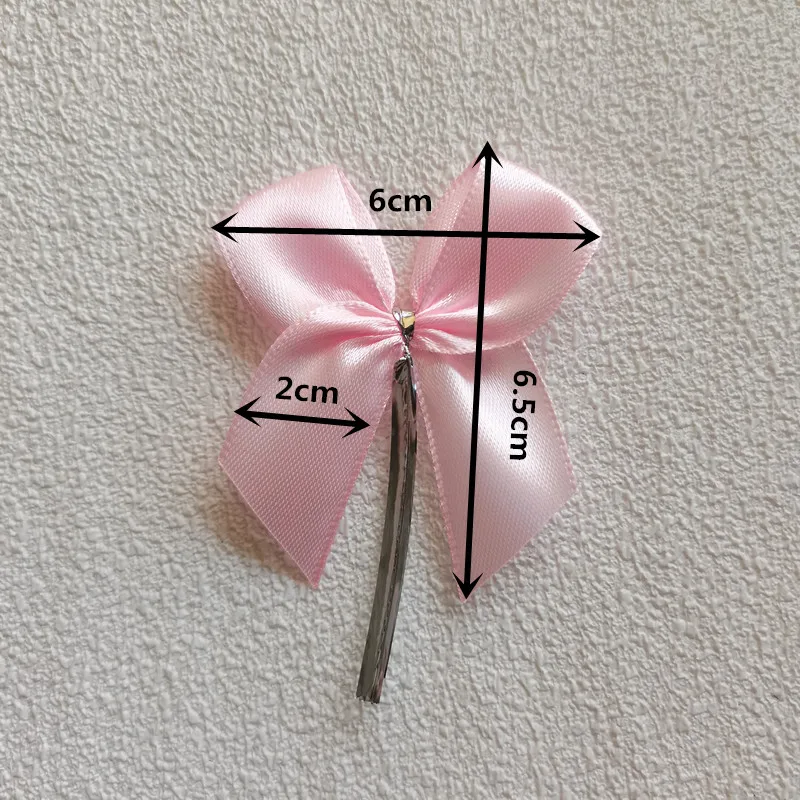 Ribbon Bows 20/50PCS 6cm Satin Ribbon Bows For Crafts Gift Knot Packaging Party Wedding DIY Decoration Bows Bakery Packing Sealing Wire ribbon bows