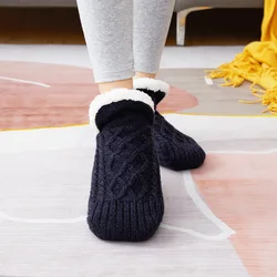 Cozy Unisex Non-Slip Indoor Warmth Socks - 40-42 26cm (Black)