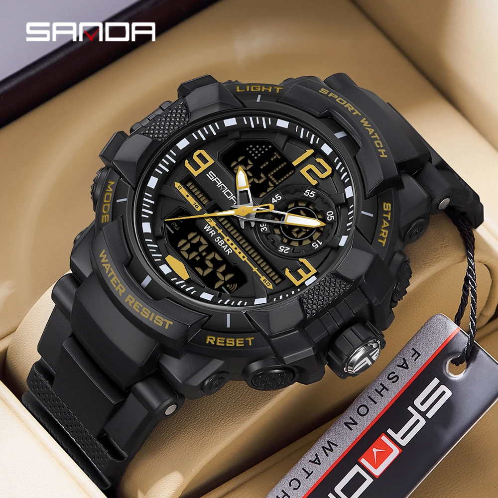 SANDA Brand G- Style Military Watch Men Digital Shock Sports