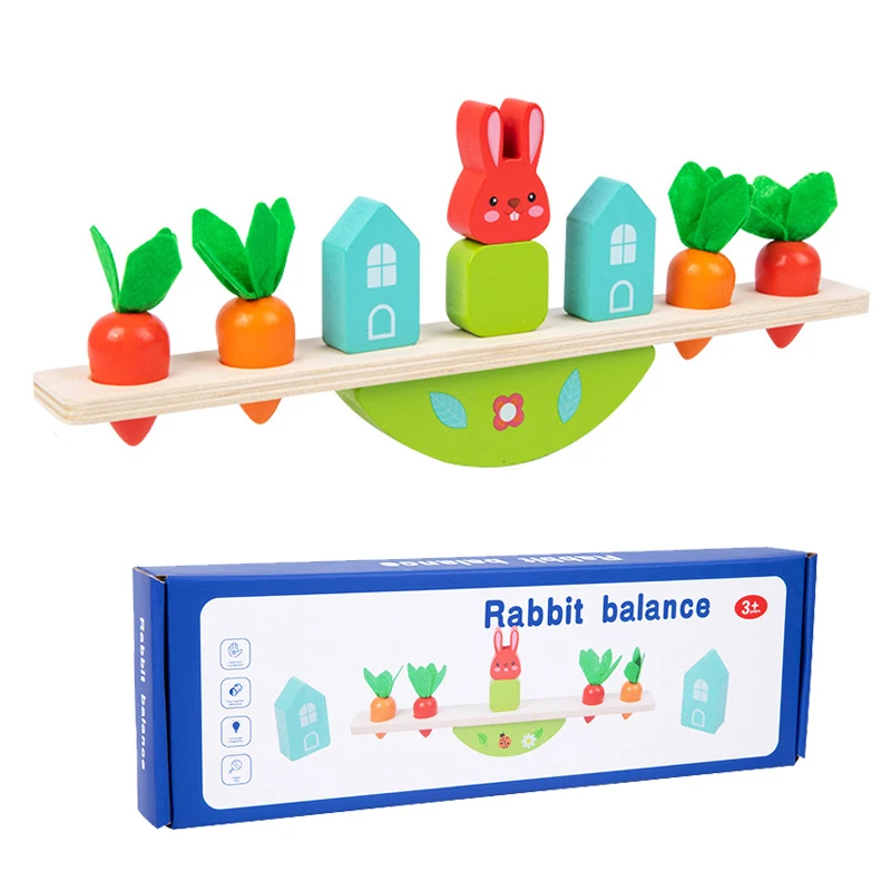 Montessori Wooden Tree Toys Animal Balance Stacking Building Block  Game Early Childhood Education Creative Game for Toddler 1-3