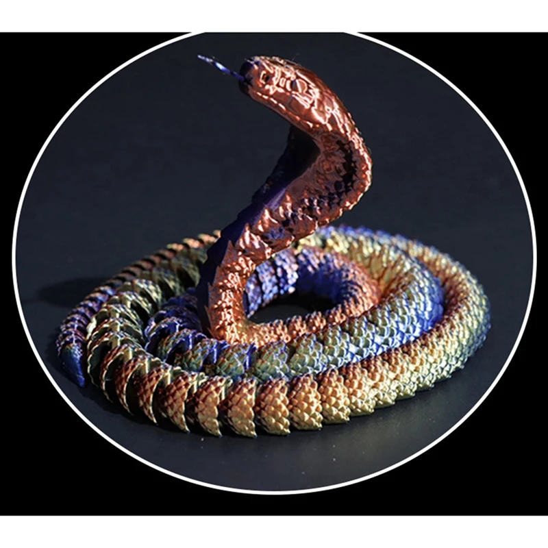 3D Printed Cobra,3D Printed Articulated Cobra, Posable Flexible Cobra Toys Easy To Use 2