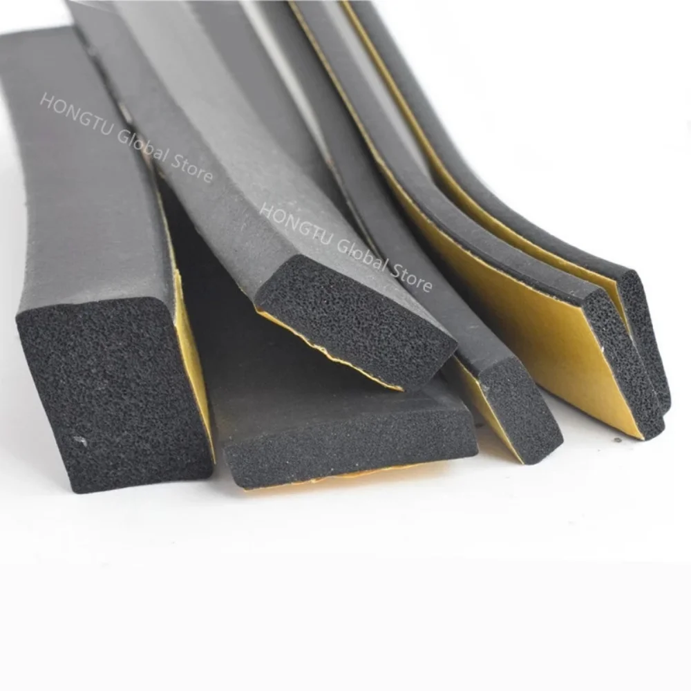 Rubber Sponge Seal Strip Door Window Seal Strip Self Adhesive Soundproof Anti-collision Tape Wall Insulation Acoustic Foam 10M