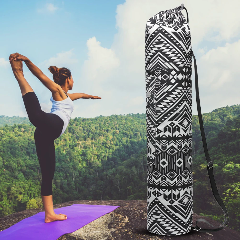 Description Picture 5 of itemCanvas Yoga Mat Bags Case Reflective Zipper Printed Fitness Cushions Backpack Adjustable Strap Portables Drawstring Sports Tools