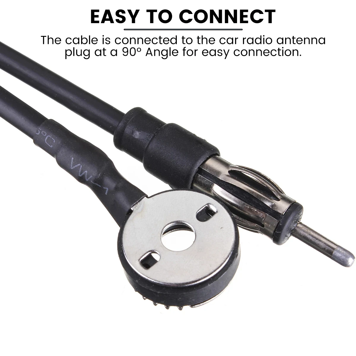 17in Car Roof Radio Antenna Car Radio Aerial AM-FM Rubber Antenna with 180degrees Swivel Base and Cable Roof Mount Signal Aerial