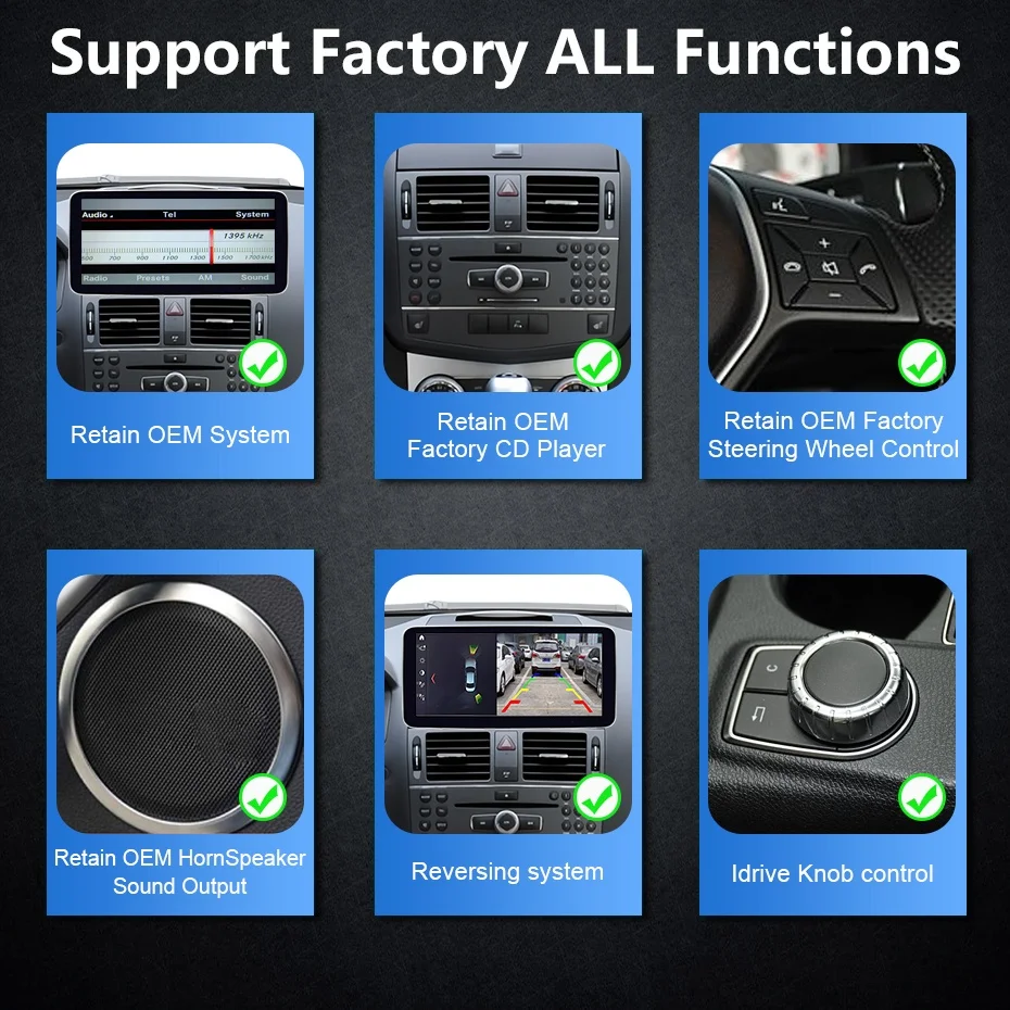 1920*720P Linux Android Auto Drahtlose CarPlay Auto Radio Touchscreen Für Mercedes Benz C Klasse W204 S204 2007-2010 NTG 4,0 2 DIN – Detail 4