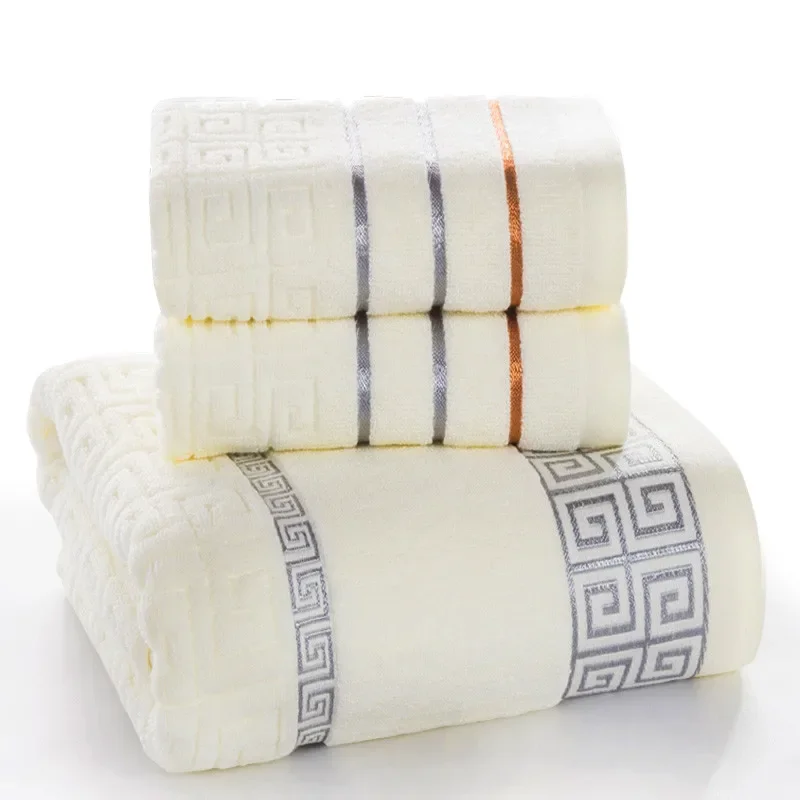 Plaid 100% Cotton Face Hand Bath Towel Set for Adult Bathroom 650g 3pcs/set Towel Sets bath towels cotton towel cotton face towels face towel