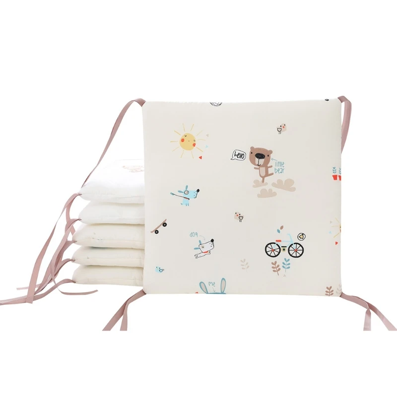 

6 шт., детский мягкий хлопковый бампер для кроватки, защита для кроватки для новорожденных, подушки, детский коврик, детское