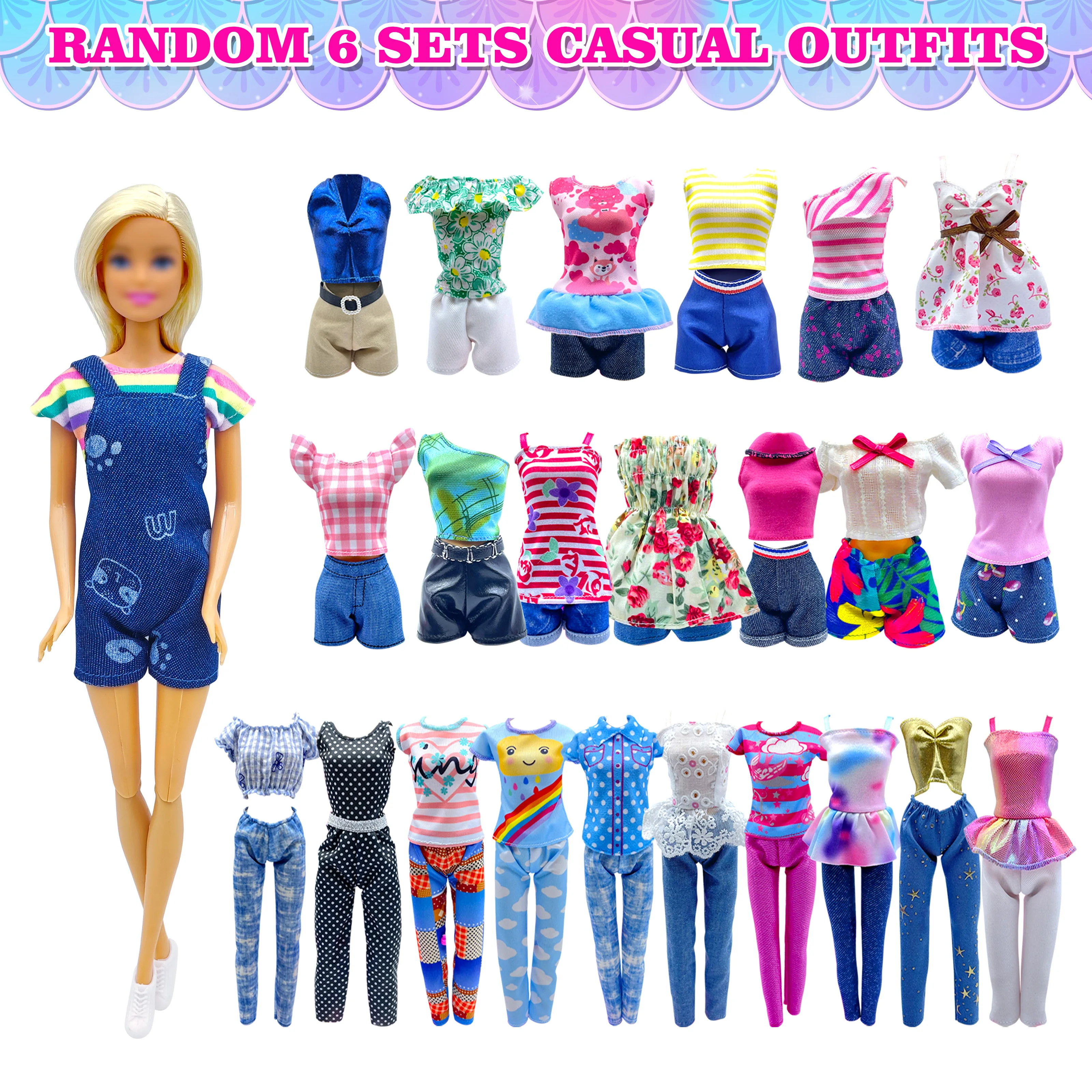 Random 60 PCS Gorgeous Doll Clothes and Accessories for 11.5 Inch fashion Doll -doll House Accessories- A Perfect Gift for Girls 3