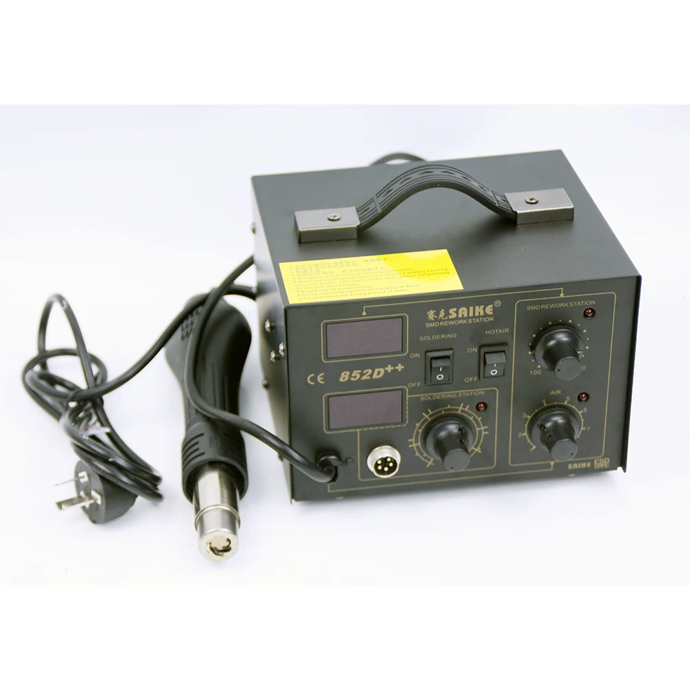 Rework Station Soldering Iron Desoldering Station SAIKE 852D++ Electric Soldering Iron 2in1