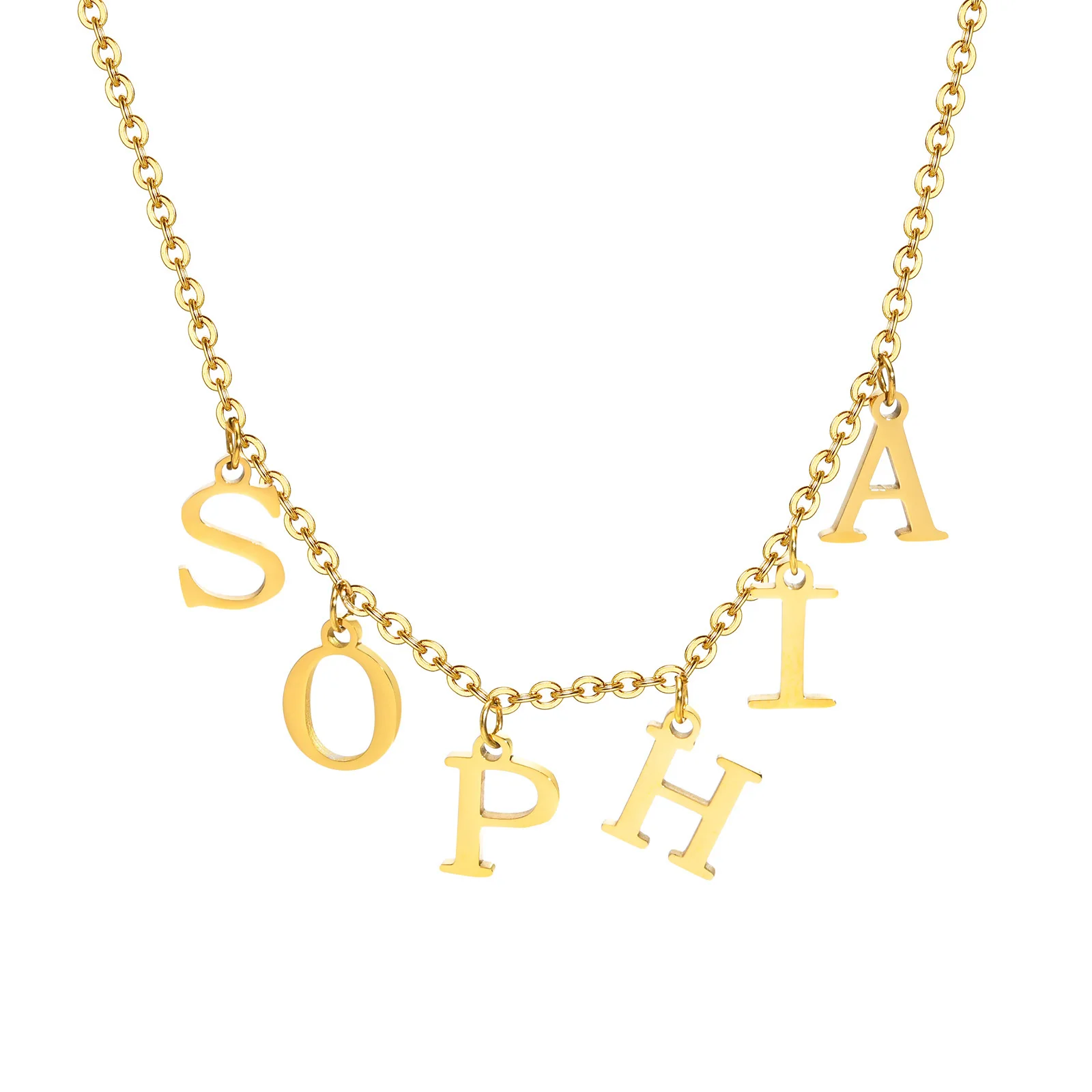 Collier personnalisé avec initiale de nom, pendentif à breloques avec lettres pour femmes, bijoux en acier inoxydable, pour maman et sœur d'anniversaire