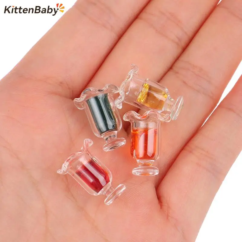 

4/5/6Pcs 1:12 Dollhouse Miniature Drink Juice Cups Dolls Kitchen Food Accessories Simulation Kitchen Toys