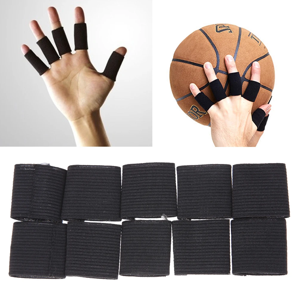 10Pcs Finger Guard Elastic Finger Protector Stretchy Protective Sleeves Basketball Volleyball Anti Scratch Outdoor Sports finger guard