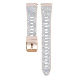 Glitter Sequin Silicone Strap - Sparkling Replacement Wristband - 18mm Universal (Silver)