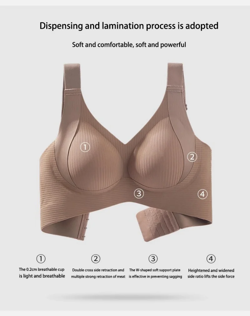 Plus Size Women Seamless Bras Sexy V Waist Brassiere Padded Wireless Soft Sleepwear Female Solid Breathable Underwear Lingerie