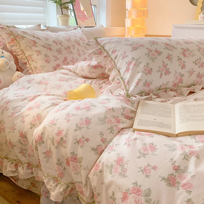 Parure de lit vintage drap + drap housse + taie traversin