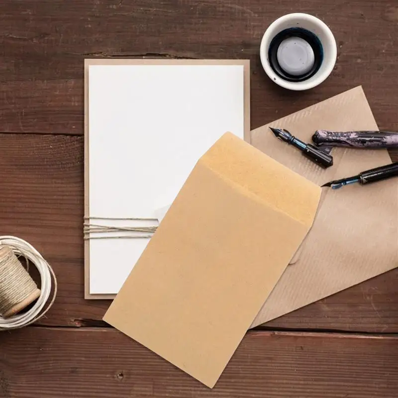 Kraft Paper Envelopes 100pcs Mini Envelopes Seeds Packet Gift Card For Storing Small Items Invitation Photo seed storage envelopes