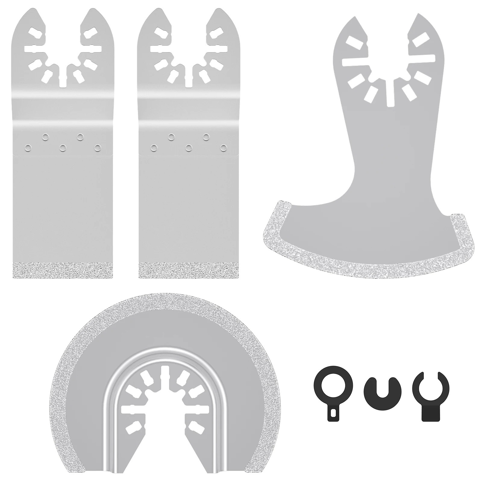 

4Pcs Diamond Oscillating Tool Blade Diamond Multitool Blades Kit Precise Cutting Semi Circle Saw Blade Grout Removal Saw Blade
