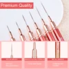 6Pcs Transparent French Stripe Liner Kolinsky Brush 3D Tips Manicure Ultra-thin Line Drawing Pen Brushes Painting Nail Art Tools 3