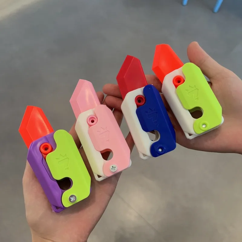 

3D Printing Gravity Cub Jumping Small Radish Knife Mini Model Student Prize Pendant Decompression Toy Hot Sale