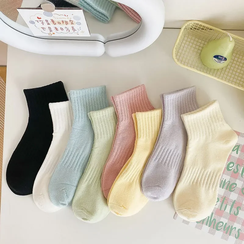 

New Spring Women's Socks Colorful Cotton Soft Sock For Girls Students Casual Streetwear White Socks Korean Fashion Hosiery Gift