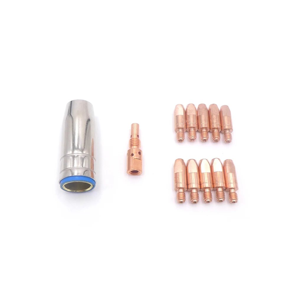 MIG  BW 25AK Welding Torch Accessories Kits Nozzle Tip Holder Contact Tips M6*28 ( 0.8 0.9 1.0 1.2 ) 12pcs mig bw 25ak welding torch accessories kits nozzle tip holder contact tips m6 28 0 8 0 9 1 0 1 2 12pcs