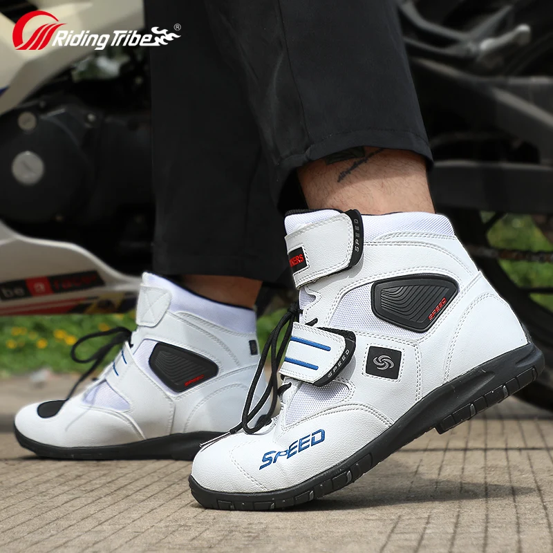 Racing Gear Guards Motorcycle Boots Woman Man Racing Off-Road Speed Biker Shoes Motorbike Cycling Moto Feet Leather Boots