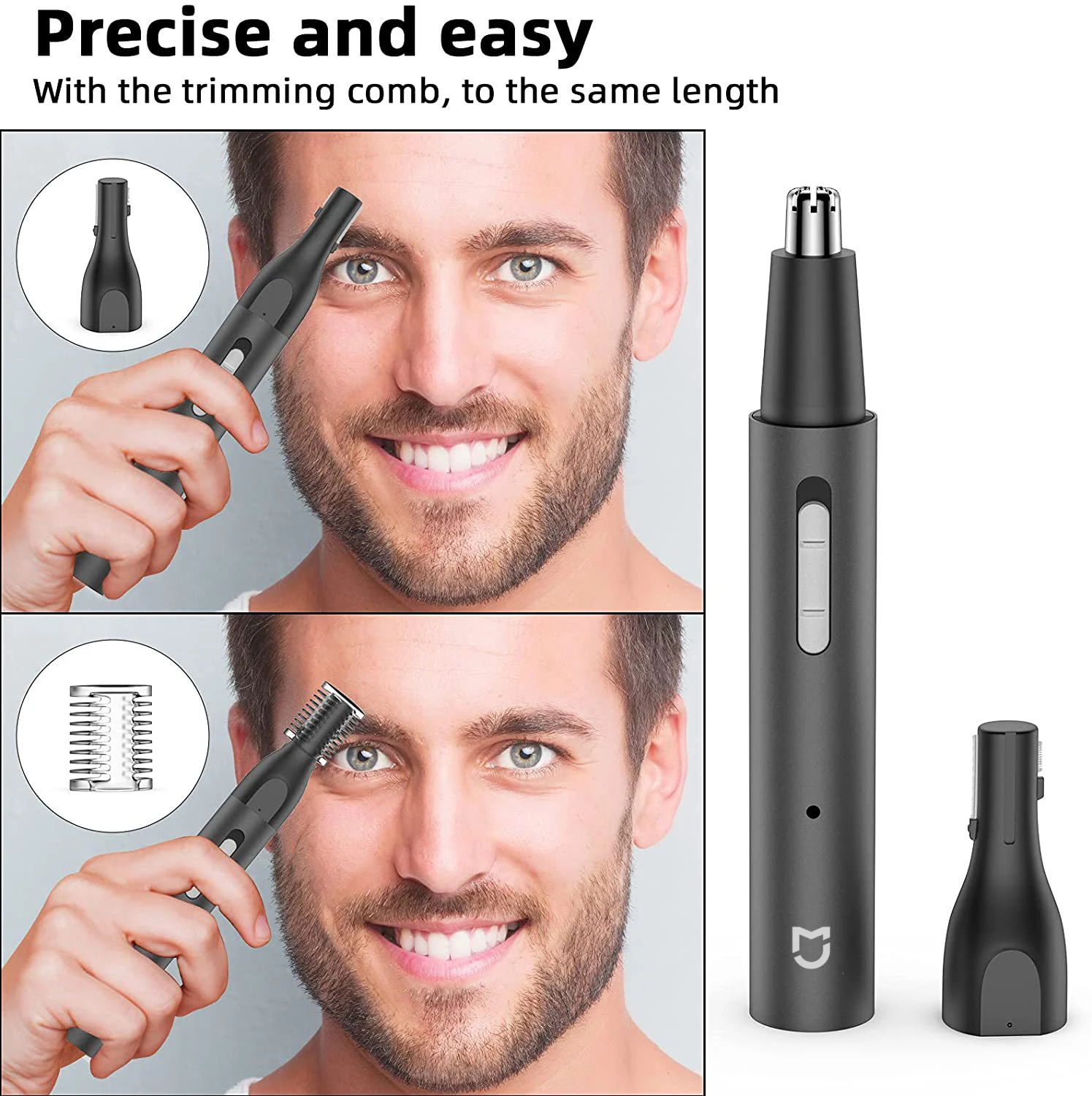 NEW! Xiaomi Mijia Electric Hair Trimmer for Nose Men Painless Rechargeable Sideburns Eyebrows Beard 3 in 1 Hair Clipper Shaver 5