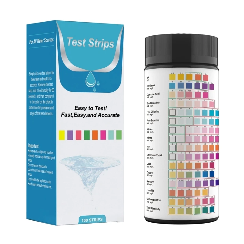 16-in-1 Water Quality Test Strips 50/100Pcs for Aquariums Pool