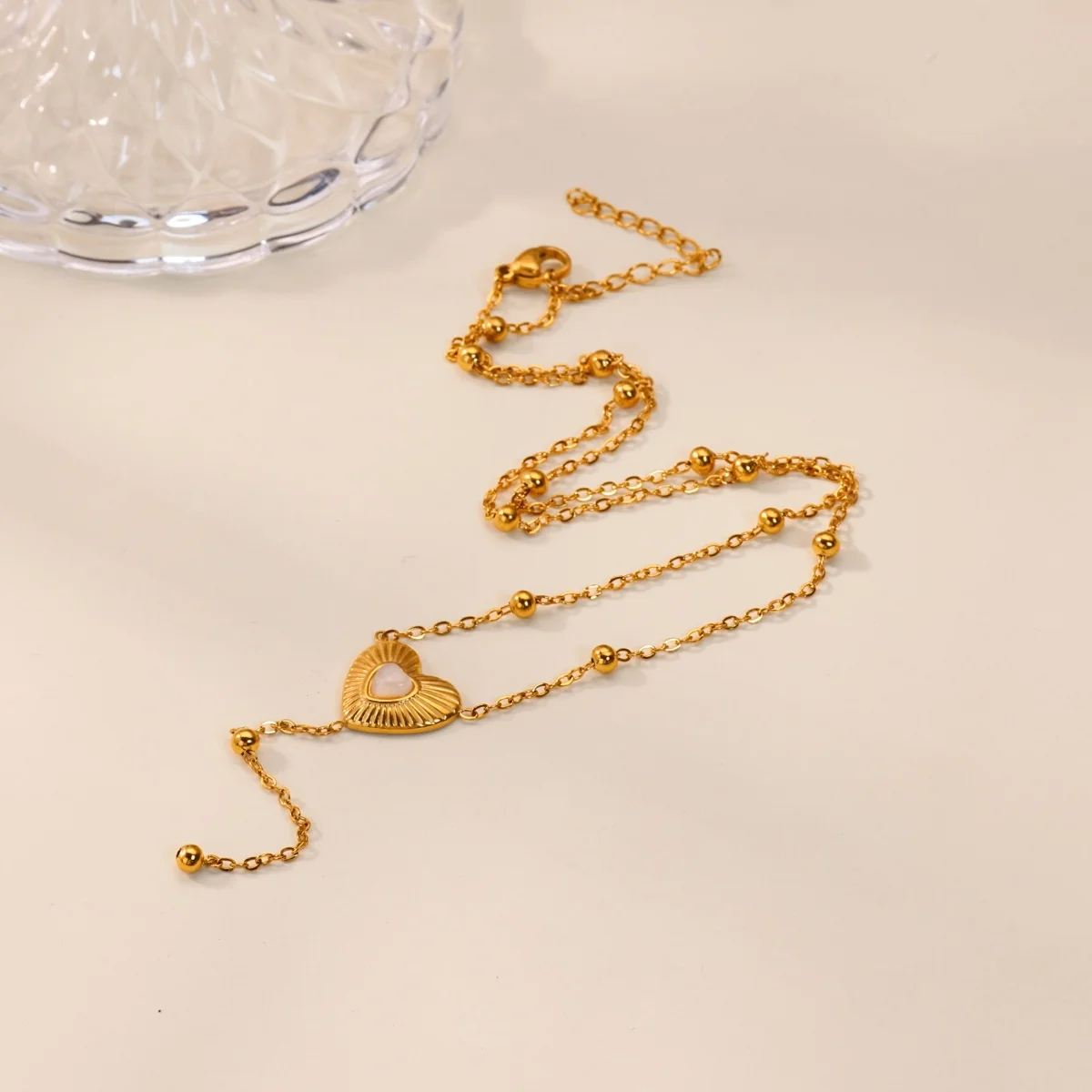 Opal Necklace Stainless Steel Gold Jewelry For Women