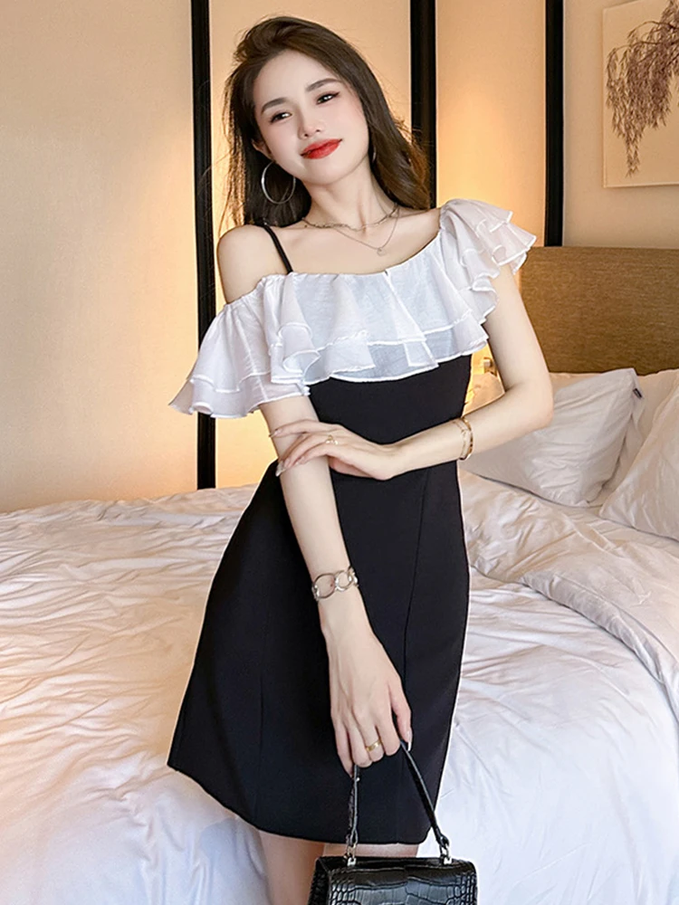 

New Summer Short Evening Dress Women Clothes Elegant Pretty Chic Sexy Strap Slim Mini A-Line Party Birthday Mujer Vestido Fiesta