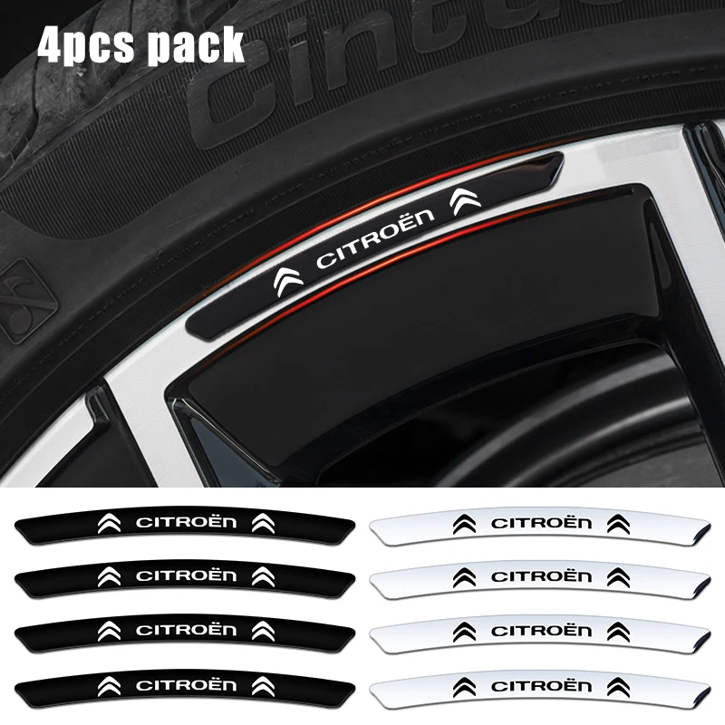 Car Wheel Sopracciglio 3D Sticker Car Logo Car Wheel Sticker Accessori Esterni Per Auto Per Citroen C4 C3 C5 C1 C2 Berlingo C-Elysee
