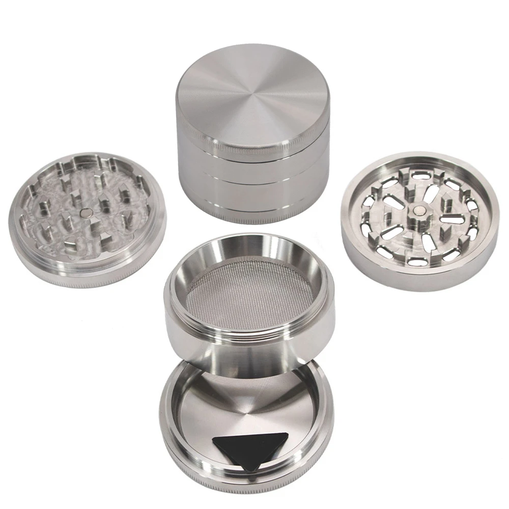 Pure Color Stainless Steel Herb Grinder 64mm Diamond Teeth Heavy Sturdy
