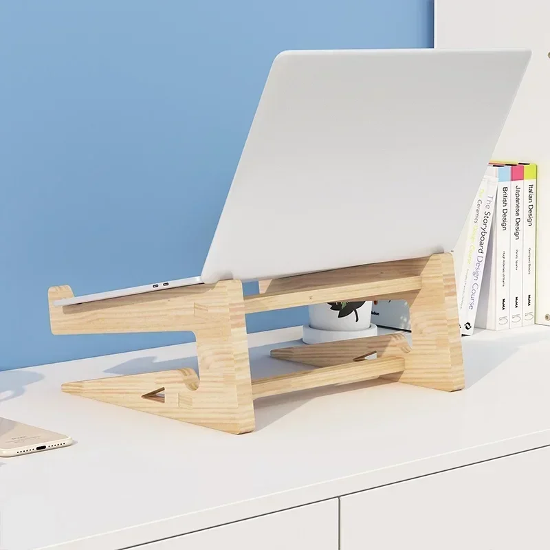 Wood Laptop Stand Wood Laptop Stand Assembled Lapdesk Riser For 11-17 inch Laptop Wooden Cooling Bracket For Macbook Dell Reinforced Support Base